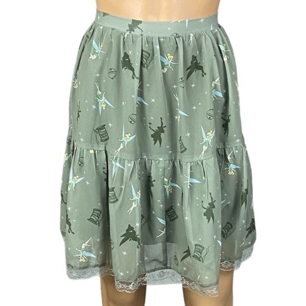 DISNEY “Tinker Bell Silhouette Poses Flounce Skirt” with POCKETS. Medium. EUC